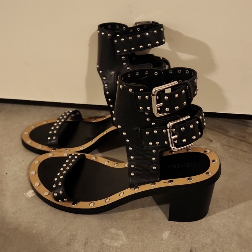 Black Stud Sandals